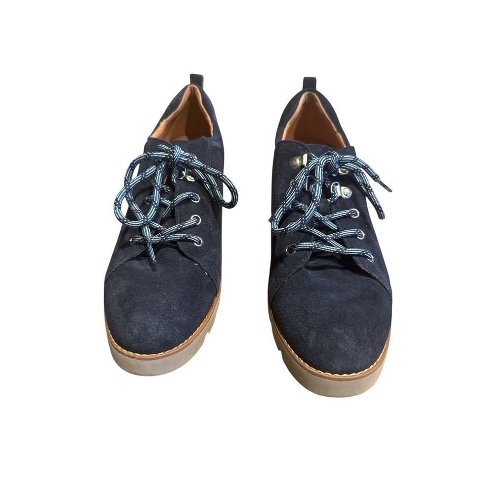 Vionic Ballari Blue Suede Lace Up Oxford Shoes Woman's Sz 9.5 Three Zone Comfort